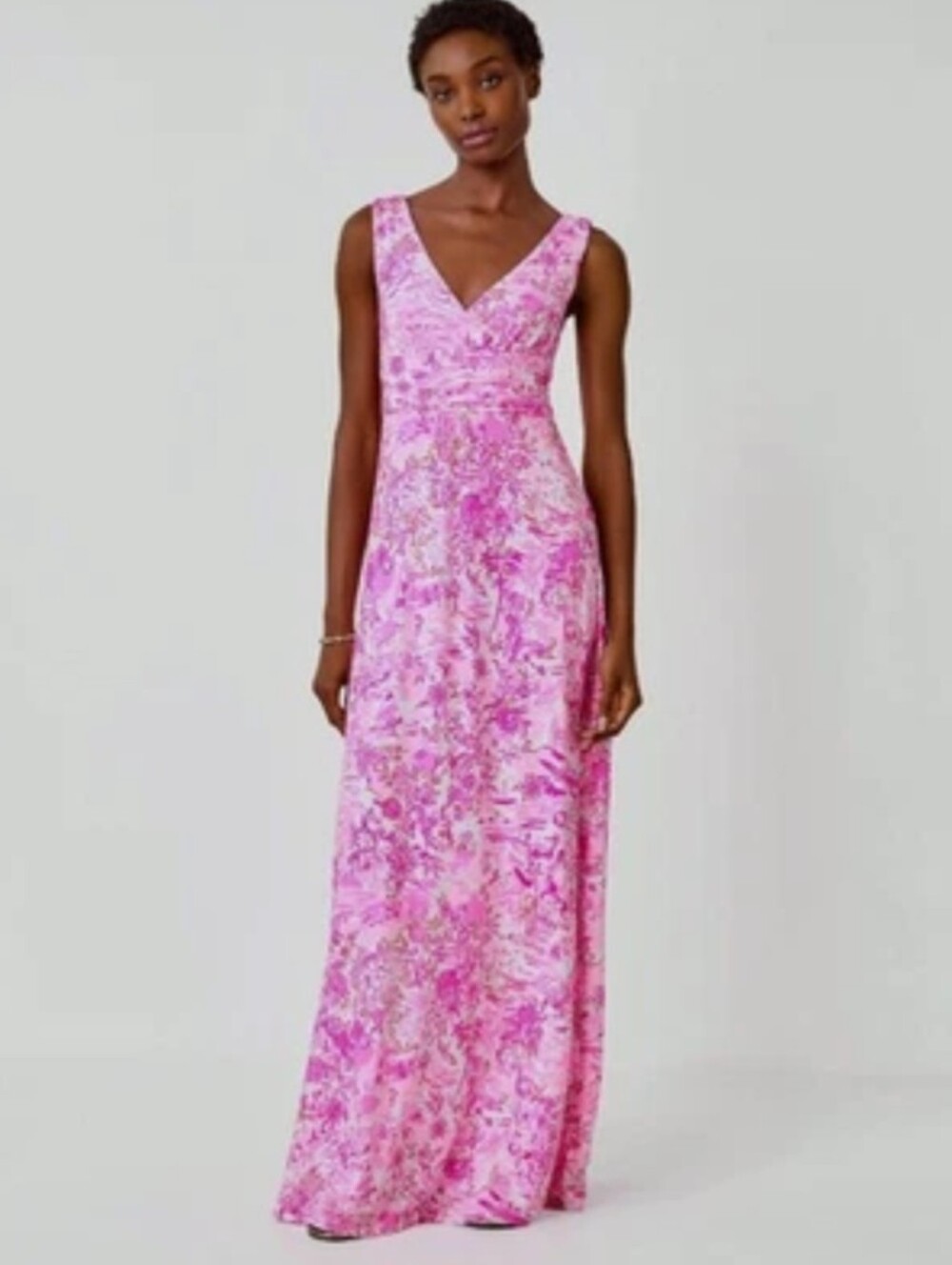NWT Lilly Pulitzer Sloane Maxi Dress Lg Peony Pink Seaside Scene
